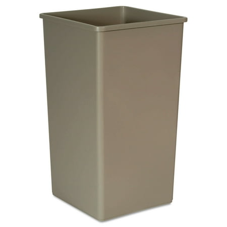 Rubbermaid Untouchable Square Waste Receptacle Plastic 50 Gal Beige