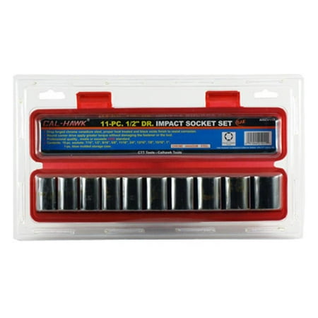Cal Hawk Tools 11-pc. 1/2 Drive Impact SAE Socket Set