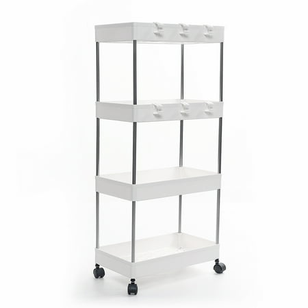 Bestgoods 15.7 W x 8.6 D × 35.4 H 4-Shelf Freestanding Shelves with Wheels White
Bestgoods 15.7 W x 8.6 D × 35.4 H 4-Shelf Freestanding Shelves with Wheels White