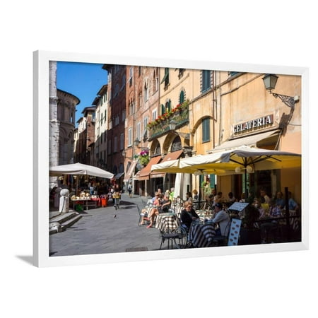 Picturesque Street in Lucca, Tuscany, Italy, Europe Framed Print Wall Art By Peter Groenendijk