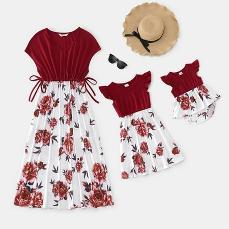 PatPat Splicing Floral Print Sundress Solid V Neck Drop Shoulder Cap Sleeve Midi Dress for Mommy and Me
PatPat Splicing Floral Print Sundress Solid V Neck Drop Shoulder Cap Sleeve Midi Dress for Mommy and Me
