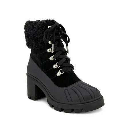Splendid Women s Mikayla Suede Faux Fur Trim Chunky Lug Heel Combat Boots
