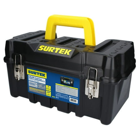 17 plastic toolbox with metal latches Surtek