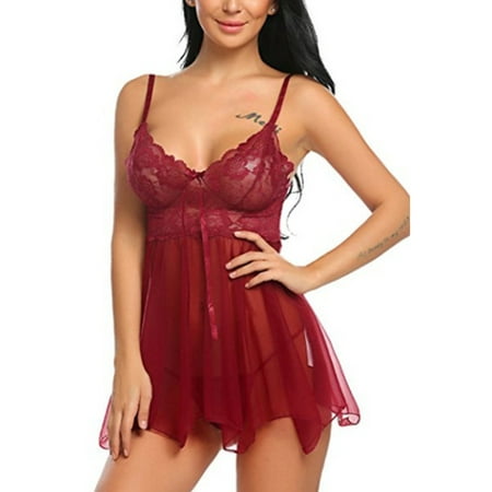 HQiong Women Floral Lace Babydoll Lingerie Set Strap Chemise Mesh Sleepwear Outfits Valentine s Day Nightwear Suit
HQiong Women Floral Lace Babydoll Lingerie Set Strap Chemise Mesh Sleepwear Outfits Valentine s Day Nightwear Suit