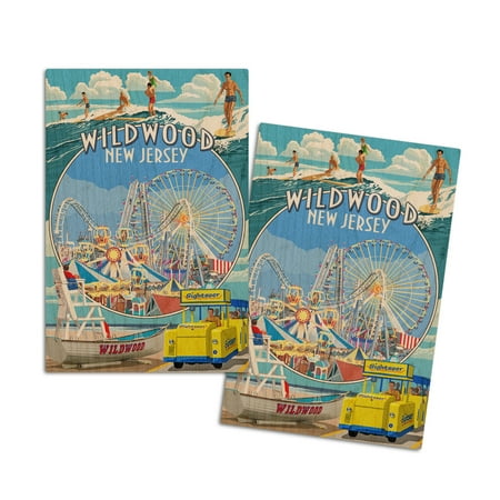Wildwood New Jersey Montage (4x6 Birch Wood Postcards 2-Pack Stationary Rustic Home Wall Decor)
Wildwood New Jersey Montage (4x6 Birch Wood Postcards 2-Pack Stationary Rustic Home Wall Decor)