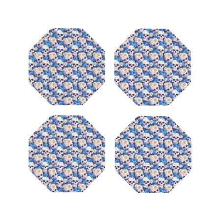 Junzan white Skull blue daisy Print Coasters for Drinks - Leather Coasters Set of 4 for Coffee Table for Housewarming/Kitchen/Bar/Decor-Octagon
Junzan white Skull blue daisy Print Coasters for Drinks - Leather Coasters Set of 4 for Coffee Table for Housewarming/Kitchen/Bar/Decor-Octagon
