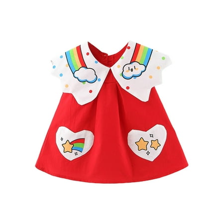 TOPGOD Infant Newborn Baby Girls Sweet Dress Rainbow Cloud Print Heart Patchwork Dress for Casual Daily
TOPGOD Infant Newborn Baby Girls Sweet Dress Rainbow Cloud Print Heart Patchwork Dress for Casual Daily