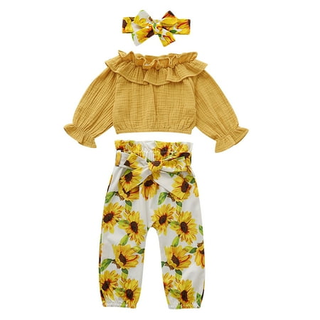 Canrulo Toddler Kids Baby Girls Clothes Tops T-Shirt Sunflower Pants Headband Outfits Yellow 12-18 Months
Canrulo Toddler Kids Baby Girls Clothes Tops T-Shirt Sunflower Pants Headband Outfits Yellow 12-18 Months