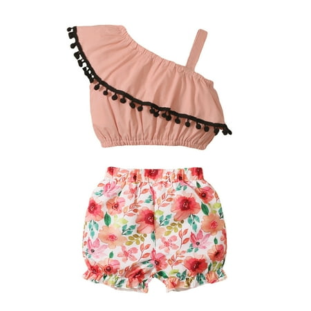 TAIAOJING Kid Toddler Girl Clothes Baby One-shoulder Tassel Falbala Tops Floral Shorts Set Baby Girl Outfits 18-24 Months
TAIAOJING Kid Toddler Girl Clothes Baby One-shoulder Tassel Falbala Tops Floral Shorts Set Baby Girl Outfits 18-24 Months