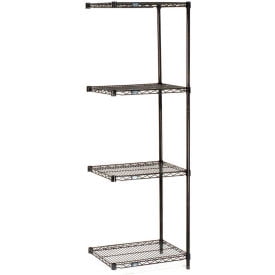 Nexel Black Epoxy 5 Tier Wire Shelving Add-On Unit 30 W x 18 D x 86 H