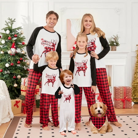 Christmas Pajamas for Family Matching Pjs Ugly Xmas Jammies Plaid Sleepwear Elk Holiday Pajamas Set
Christmas Pajamas for Family Matching Pjs Ugly Xmas Jammies Plaid Sleepwear Elk Holiday Pajamas Set