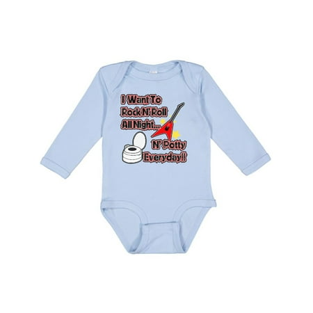 Inktastic I Want to Rock N Roll N Potty Everyday!! Gift Baby Boy or Baby Girl Long Sleeve Bodysuit
Inktastic I Want to Rock N Roll N Potty Everyday!! Gift Baby Boy or Baby Girl Long Sleeve Bodysuit