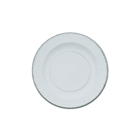 Silver Rimmed Dessert Plates (8Pc) - Party Supplies - 8 Pieces