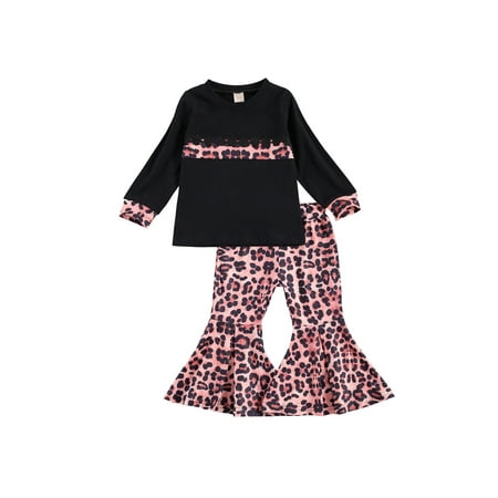 Calsunbaby Little Girls 2Pcs Clothes Suit Long Sleeve Round Neck Pullover T-shirt Top Leopard Printed Flare Pants Outfits
Calsunbaby Little Girls 2Pcs Clothes Suit Long Sleeve Round Neck Pullover T-shirt Top Leopard Printed Flare Pants Outfits