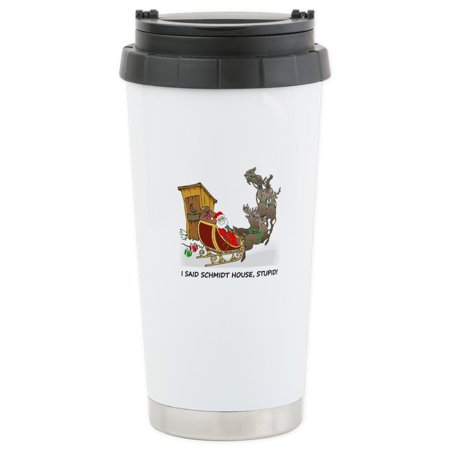 CafePress - Schmidt House Cartoon Christmas Stainless Steel Tr - Stainless Steel Travel Mug, Insulated 16 oz. Coffee Tumbler