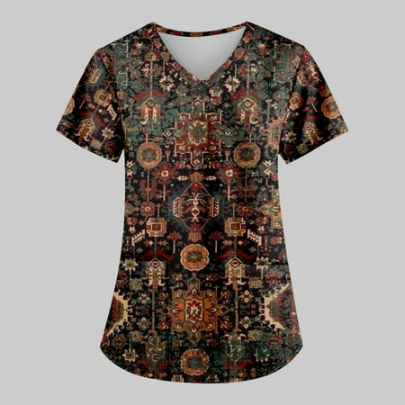 TKing Fashion Women Plus Size Scrubs Top V-Neck Short Sleeve Animal Print Pockets Work Blouse for Women Brown XL
TKing Fashion Women Plus Size Scrubs Top V-Neck Short Sleeve Animal Print Pockets Work Blouse for Women Brown XL