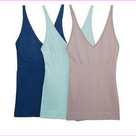 Nearly Nude 3pk Seamless Smoothing Convertible Tank Aqua Lilac Navy XL/1X