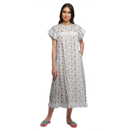 Moomaya WoMen s Lace Border Cotton Sleepwear Gown Button Placket Nightdress
Moomaya WoMen s Lace Border Cotton Sleepwear Gown Button Placket Nightdress