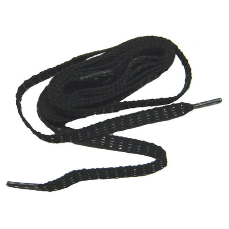 36 Inch 91 cm Safety Reflective Black professional proATHLETIC™ Flat 8mm sneaker shoelaces - (2 Pair Pack)
