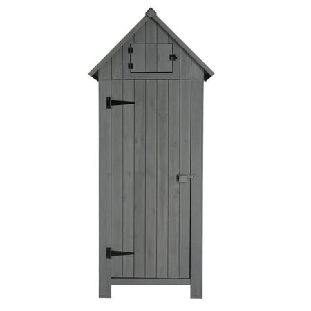 Tomshoo 70in Black Double Slope Fir Courtyard Storage Room Dark Gray