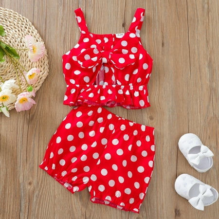 Hunpta Baby Girl Clothes Outfits Cotton Polka Dot Tops Casual 2PC Set