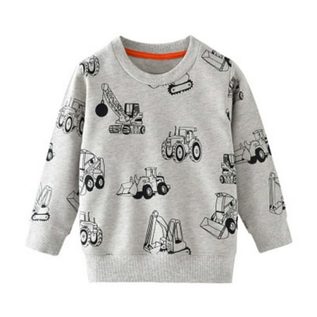Children Kid Boy Cartoon Dinosaur T-shirt Tops Shirts Casual Pullover Sweatshirt