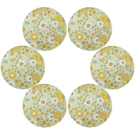 Coolnut Yellow White Flower Round Placemats Set of 6 Non-Slip Heat Resistant Washable Table Mats for Kitchen Dining Table Decoration 15.4 Inch
Coolnut Yellow White Flower Round Placemats Set of 6 Non-Slip Heat Resistant Washable Table Mats for Kitchen Dining Table Decoration 15.4 Inch