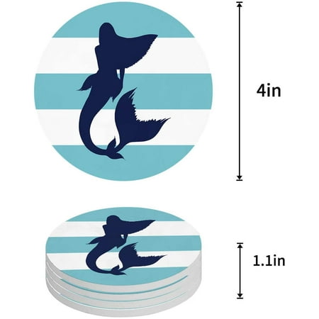 KXMDXA Blue and White Stripes Mermaid Set of 6 Round Coaster for Drinks Absorbent Ceramic Stone Coasters Cup Mat with Cork Base for Home Kitchen Room Coffee Table Bar Decor
KXMDXA Blue and White Stripes Mermaid Set of 6 Round Coaster for Drinks Absorbent Ceramic Stone Coasters Cup Mat with Cork Base for Home Kitchen Room Coffee Table Bar Decor