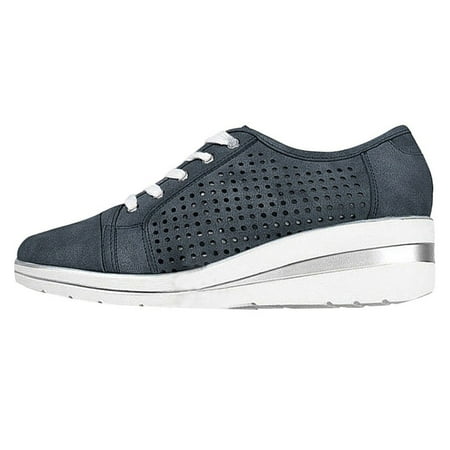 Casual Shoes for Women Women S Shoes Hollow Breathable Increased Lace-Up Mid-Heel Casual Shoes Women Casual Shoes Pu Blue 42
Casual Shoes for Women Women S Shoes Hollow Breathable Increased Lace-Up Mid-Heel Casual Shoes Women Casual Shoes Pu Blue 42