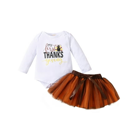 Sunisery My First Thanksgiving Outfits Infant Baby Girls Long Sleeve Turkey Letter Bodysuit Tops Tutu Skirt Brown White 12-18 Months
Sunisery My First Thanksgiving Outfits Infant Baby Girls Long Sleeve Turkey Letter Bodysuit Tops Tutu Skirt Brown White 12-18 Months