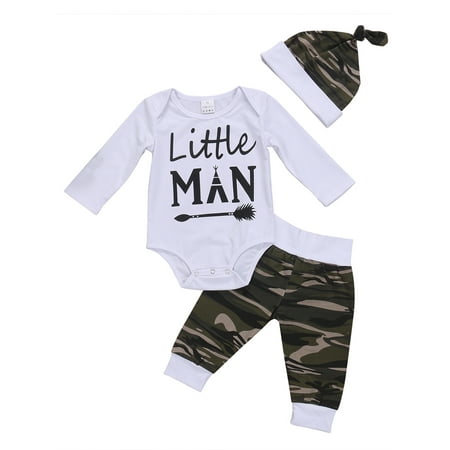 Sunisery Newborn Toddler Baby Boys Litte man Tops Romper Pants Hat 3Pcs Outfits Set Clothes
Sunisery Newborn Toddler Baby Boys Litte man Tops Romper Pants Hat 3Pcs Outfits Set Clothes