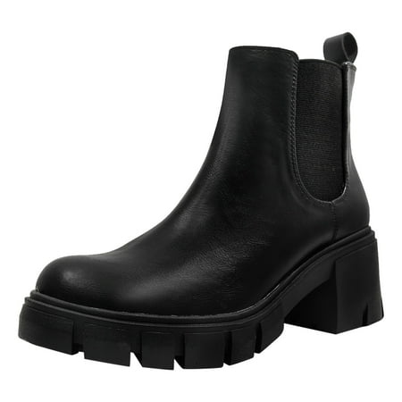 kpoplk Womens Ankle Boots Thick Heel Thick Sole Boots for Women s Autumn and Winter Border Round Toe Short Boots Large (Black 7.5)
kpoplk Womens Ankle Boots Thick Heel Thick Sole Boots for Women s Autumn and Winter Border Round Toe Short Boots Large (Black 7.5)