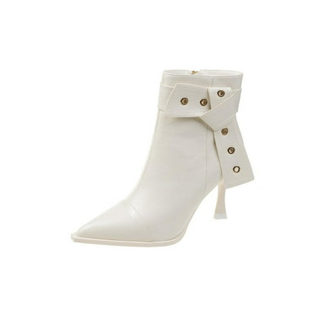 GENILU Womens Breathable Casual Stiletto Boots Side Zip High Heels Walking Pointed Toe Heeled Booties Beige 8
GENILU Womens Breathable Casual Stiletto Boots Side Zip High Heels Walking Pointed Toe Heeled Booties Beige 8