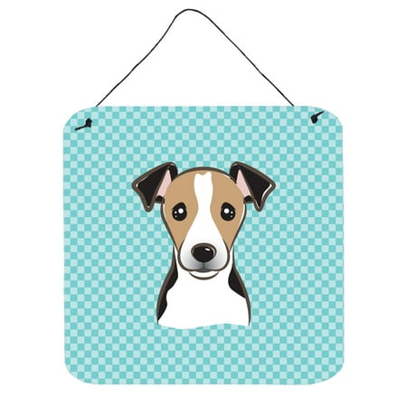 Checkerboard Blue Jack Russell Terrier Wall or Door Hanging Prints BB1199DS66