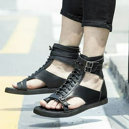 Yolai Men Sandals High Top Leather Roman Sandals Clip Toe Shoes Fashion Shoes
Yolai Men Sandals High Top Leather Roman Sandals Clip Toe Shoes Fashion Shoes