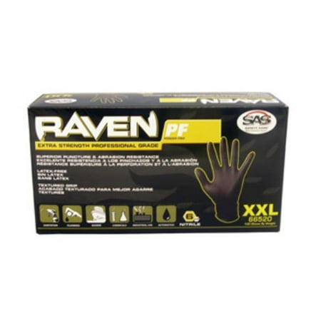 Sas Safety Corp Raven Nitrile Small Powder-free Gloves - Black