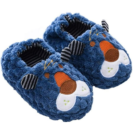 Toddler Boys Slippers Cartoon Cute Animals Plush Warm Home Shoes