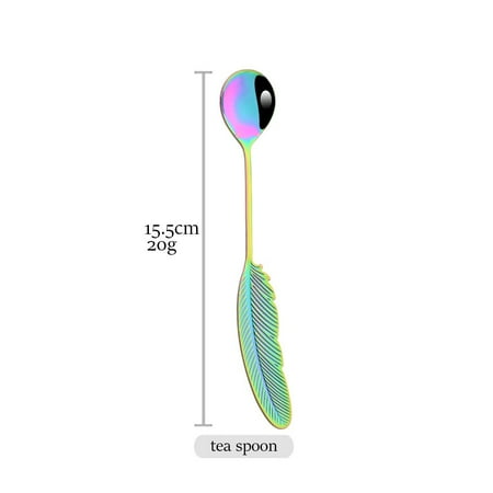 Drmfiy Creative Spoon Fork 304 Stainless Steel Colorful Feather Pattern Fork Coffee Spoon Christmas Gift Kitchen Tool Tableware
Drmfiy Creative Spoon Fork 304 Stainless Steel Colorful Feather Pattern Fork Coffee Spoon Christmas Gift Kitchen Tool Tableware