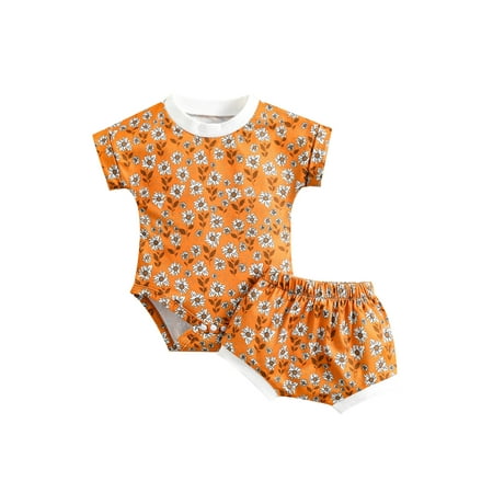 WPNAKS Baby Girls Summer Jumpsuit Set Floral Print Short Sleeve Romper and Elastic Waist Casual Shorts
WPNAKS Baby Girls Summer Jumpsuit Set Floral Print Short Sleeve Romper and Elastic Waist Casual Shorts