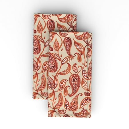 Cotton Sateen Dinner Napkins (Set of 2) - Paisley Cinnamon Brown Lace Orange Elegant Watercolor Print Cloth Dinner Napkins by Spoonflower
Cotton Sateen Dinner Napkins (Set of 2) - Paisley Cinnamon Brown Lace Orange Elegant Watercolor Print Cloth Dinner Napkins by Spoonflower