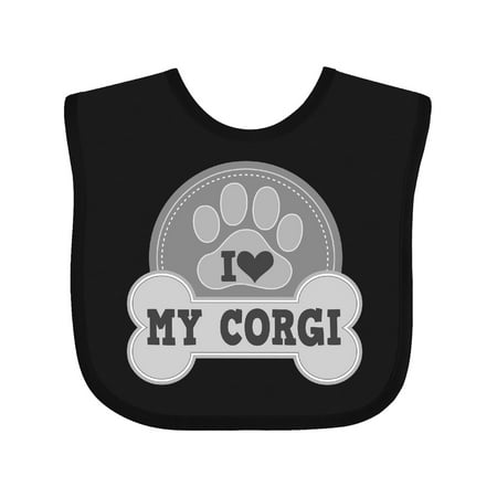Inktastic Welsh Corgi I Love My Corgi Gift Baby Boy or Baby Girl Bib