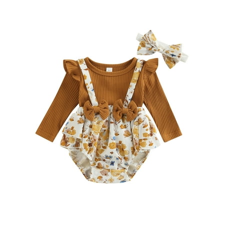 Canrulo Newborn Baby Girls Romper Butterfly Print Knitted Long Sleeve Bowknot Jumpsuit Headband Autumn Winter Clothes Brown 9-12 Months
Canrulo Newborn Baby Girls Romper Butterfly Print Knitted Long Sleeve Bowknot Jumpsuit Headband Autumn Winter Clothes Brown 9-12 Months