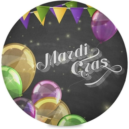 SKYSONIC Mardi Gras Round Placemats for Dining Table Non-Slip Heat-Resistant Polyester Table Mats Set of 1 Washable Table Mats for Kitchen Dining Table Decoration
SKYSONIC Mardi Gras Round Placemats for Dining Table Non-Slip Heat-Resistant Polyester Table Mats Set of 1 Washable Table Mats for Kitchen Dining Table Decoration