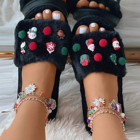 Women s Home Warm Cotton Slippers Winter Fashion Christmas Pendant Printing Thermal Slippers Casual Home Shoes Black 8
Women s Home Warm Cotton Slippers Winter Fashion Christmas Pendant Printing Thermal Slippers Casual Home Shoes Black 8