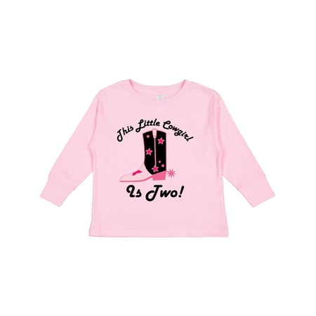 Inktastic 2nd Birthday Little Cowgirl 2 Year Old Gift Toddler Toddler Girl Long Sleeve T-Shirt