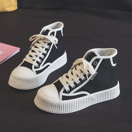 Women‘s Platform High Top Sneakers Black Lace Up Round Toe Canvas Shoes Casual Walking Shoes
Women‘s Platform High Top Sneakers Black Lace Up Round Toe Canvas Shoes Casual Walking Shoes