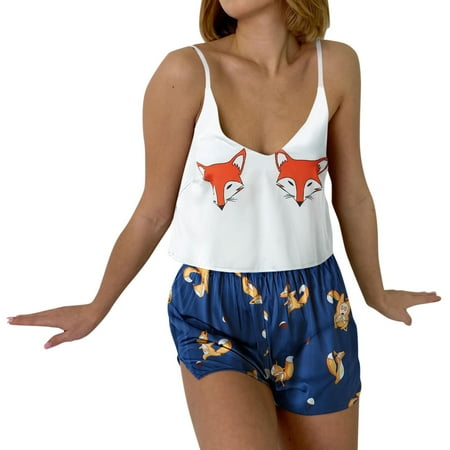 Huaai Women Print V Neck Pajamas Summer Thin Suspenders Open Navel Short Vest Shorts Set Loungewear For Women 2023 Blue S
Huaai Women Print V Neck Pajamas Summer Thin Suspenders Open Navel Short Vest Shorts Set Loungewear For Women 2023 Blue S