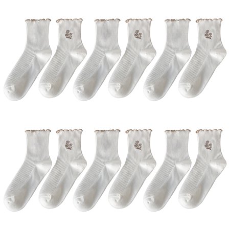6Pairs Women Ankle Socks Ruffle Turn-Cuff Lovely double needle solid color edge relent Girl socks(M(36-39cm) White)
6Pairs Women Ankle Socks Ruffle Turn-Cuff Lovely double needle solid color edge relent Girl socks(M(36-39cm) White)