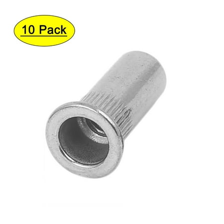 M6x23mm 304 Stainless Steel Straight Knurled Closed End Rivet Nut 10Pcs