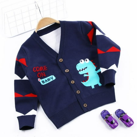 Morefun-Kids Cardigan Sweater Button Knit Sweater Cardigan Kids Long Sleeve Warm Jacket Outerwear